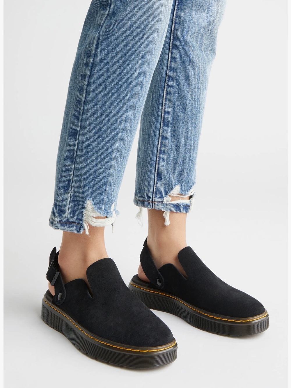 Doc Marten’s Carlson Slingback Suede Mules